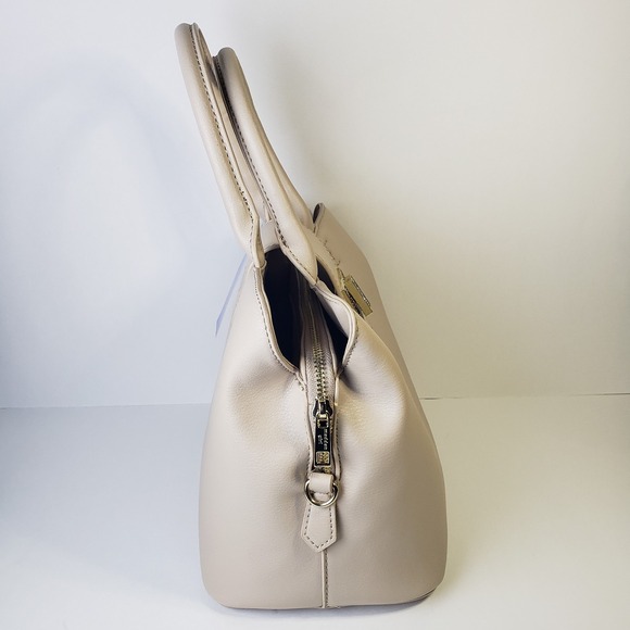 Madden Girl Taupe Midsize Tote Top-Handle Handbag with Embellished Clasp - Picture 4 of 10